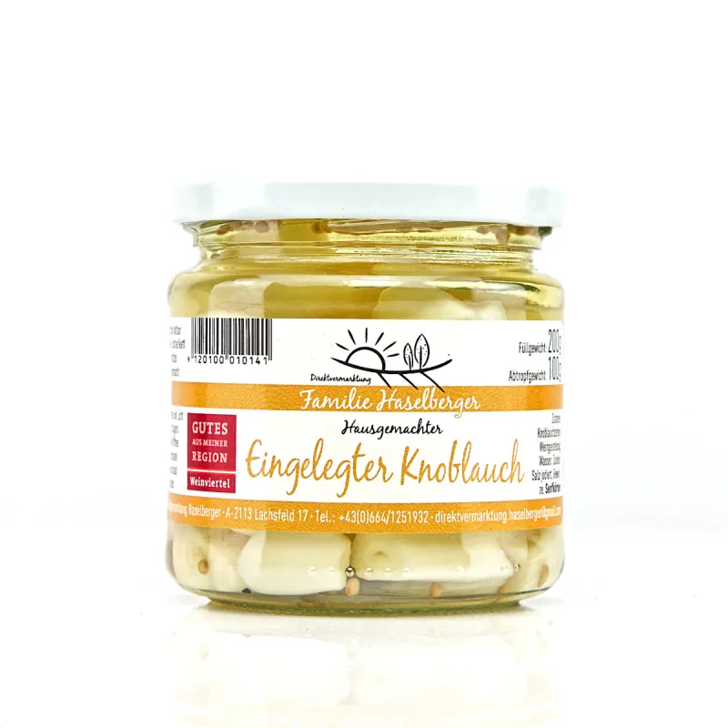 Ein Glas Eingelegter Knoblauch