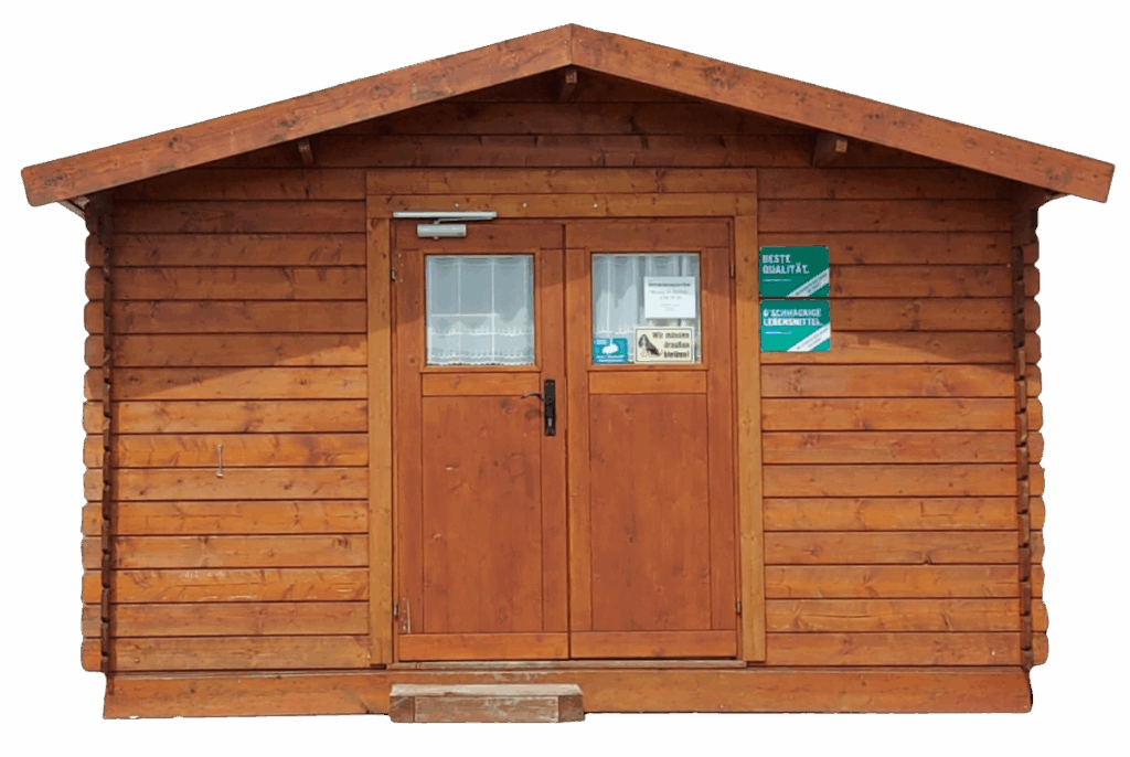 Direktvermarktung Familie Haselberger, Verkaufshütte aus Holz